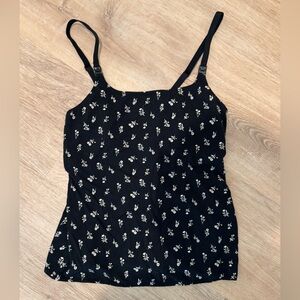 Floral Black Women's Nursing Tank